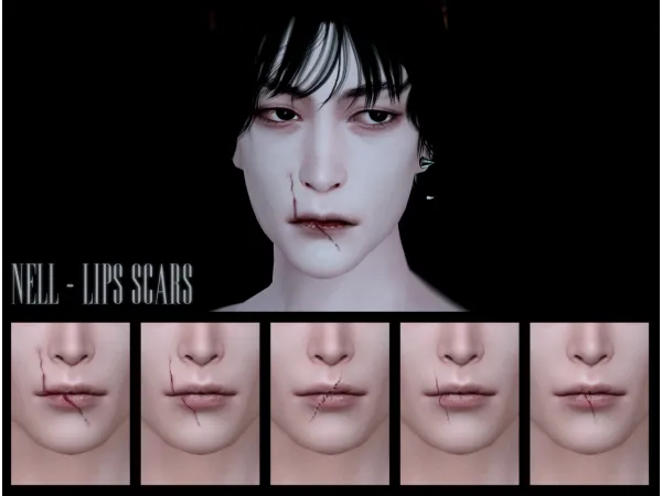 Alpha Lips Scars - The Sims 4 Custom Content
