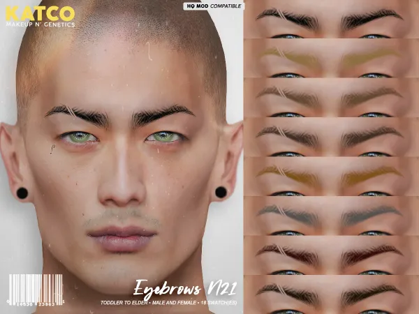 Alpha katco eyebrows n21 - The Sims 4 Custom Content