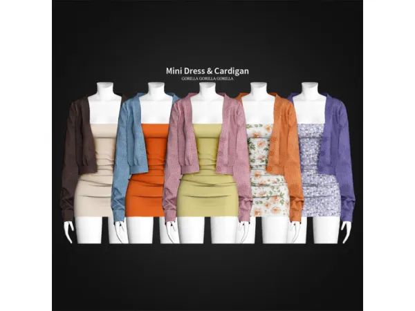 Alpha Mini Dress Cardigan by Gorilla Gorilla Gorilla - The Sims 4 Custom Content