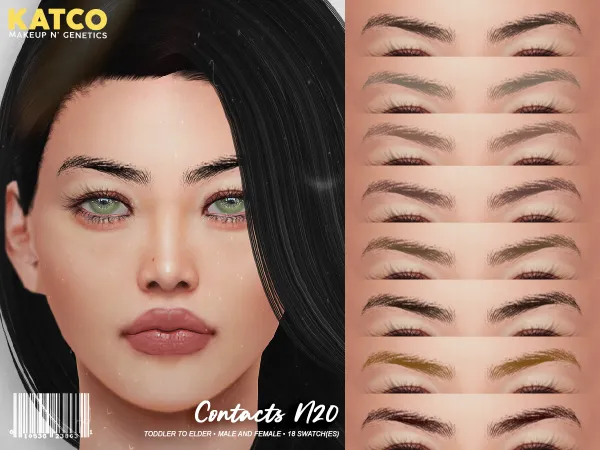 Alpha katco eyebrows n20 by katco - The Sims 4 Custom Content