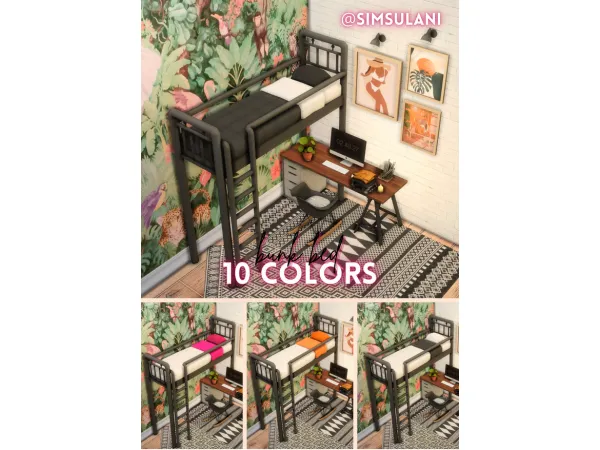 Maxis Match Bunk Bed II by Simsulani - The Sims 4 Custom Content