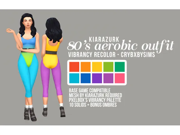 Maxis Match crybxbysims 80u2032s aerobic outfit recolors - The Sims 4 Custom Content
