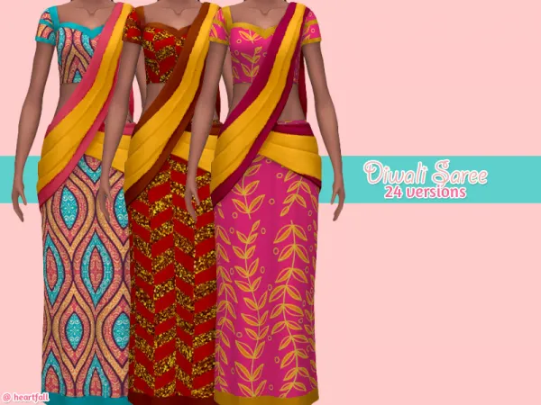 Maxis Match Diwali Saree - The Sims 4 Custom Content