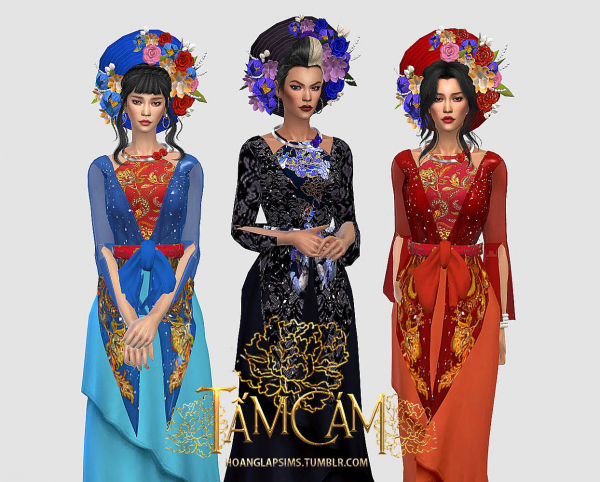 Maxis Match Vietnamese traditional clothes by simsfinds - The Sims 4 Custom Content