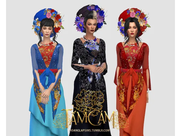 Maxis Match Vietnamese traditional clothes - The Sims 4 Custom Content