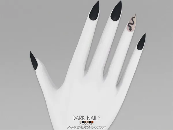 Alpha DARK NAILS - The Sims 4 Custom Content
