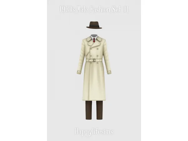 Maxis Match [Lonelyboy] 1930s Male Fashion Set 01 (Koonam) by HappyLifeSims - The Sims 4 Custom Content