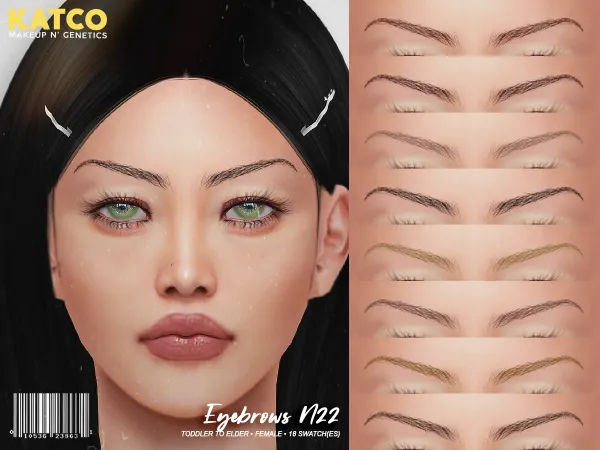 Alpha katco eyebrows n22 by katco - The Sims 4 Custom Content