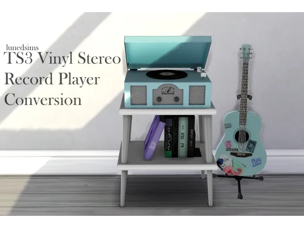 Maxis Match [lunedsims] Vinyl Stereo Record Player Conversion - The Sims 4 Custom Content