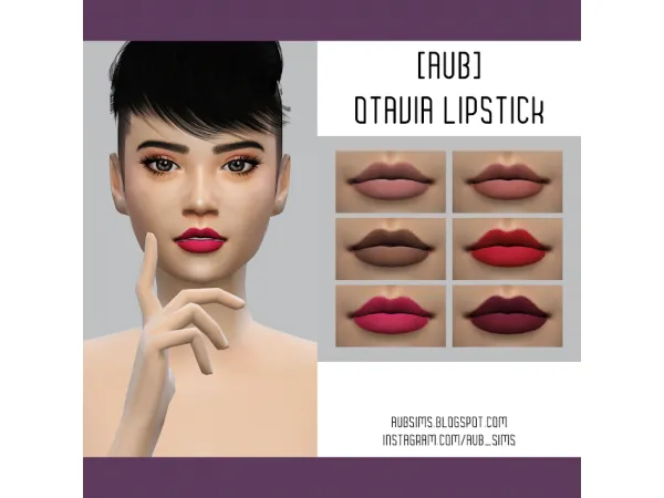 Alpha [AuB] Otavia Lipstick by AuB_Sims - The Sims 4 Custom Content