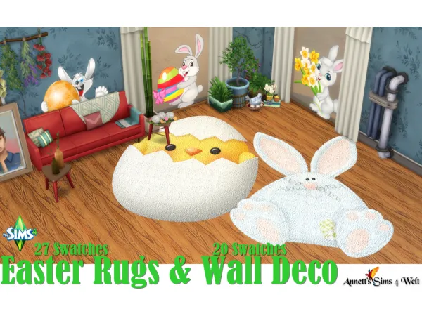 Maxis Match Easter Wall Deco Rugs - The Sims 4 Custom Content