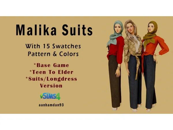Alpha Malika Suits by simsfinds - The Sims 4 Custom Content