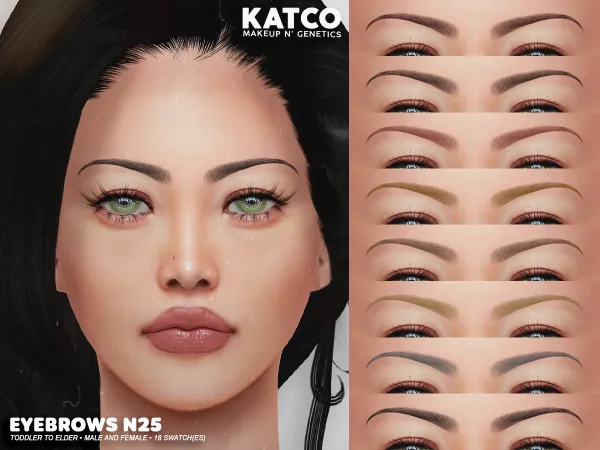 Alpha katco eyebrows n25 by katco - The Sims 4 Custom Content