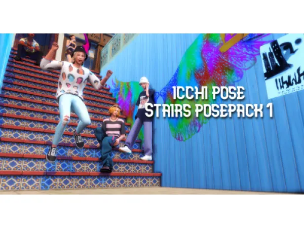 Maxis Match Stairs posepack 1 - The Sims 4 Custom Content