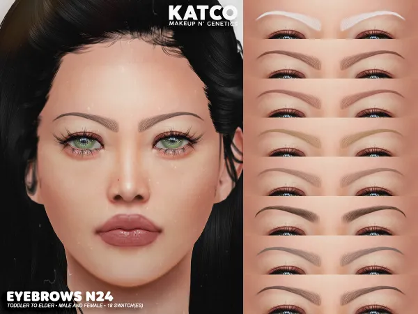 Alpha katco eyebrows n24 by katco - The Sims 4 Custom Content
