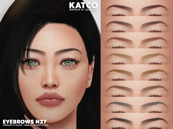 Alpha katco eyebrows n27 by katco - The Sims 4 Custom Content
