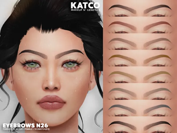 Alpha katco eyebrows n26 by katco - The Sims 4 Custom Content