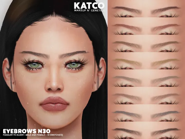 Alpha katco eyebrows n30 by katco - The Sims 4 Custom Content