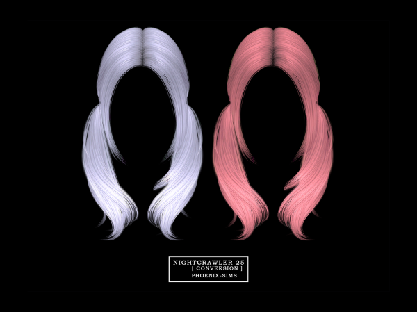 Alpha Nightcrawler Hair 25 [ conversion ] by phoenixsims4 - The Sims 4 Custom Content