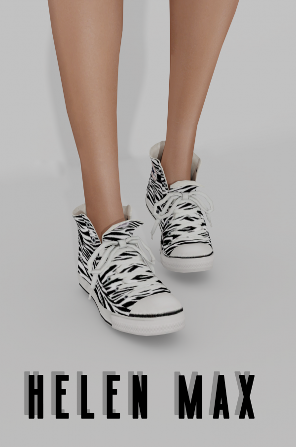 Alpha Helen Max Converse zebra by simsfinds - The Sims 4 Custom Content
