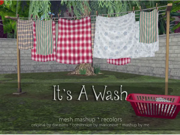 Marioneves conversion of DaraSimss laundry stuff - The Sims 2 Custom Content