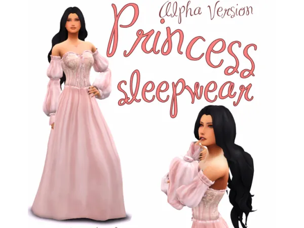 Alpha Princess sleepwear Auditore by Natalia - The Sims 4 Custom Content