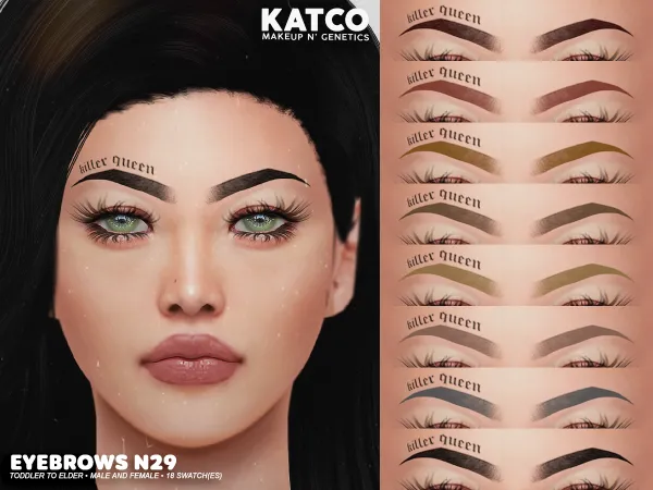 Alpha katco eyebrows n29 by katco - The Sims 4 Custom Content
