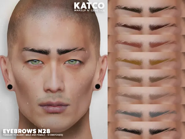 Alpha katco eyebrows n28 - The Sims 4 Custom Content