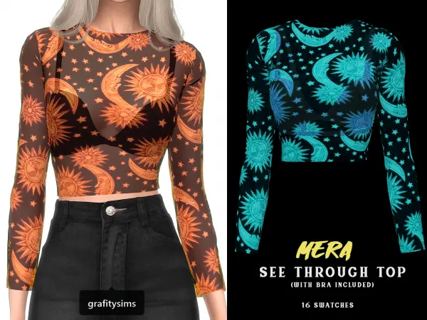 Alpha Mera See Through Top - The Sims 4 Custom Content