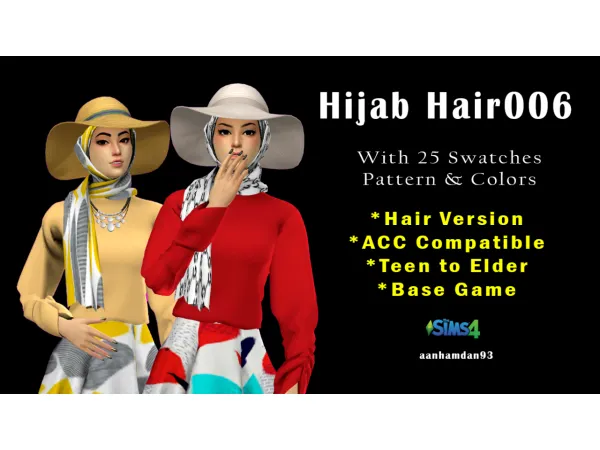 Alpha Hijab Hair 006 - The Sims 4 Custom Content