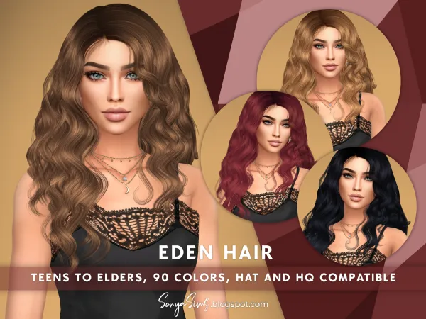 Alpha Eden Hair - The Sims 4 Custom Content