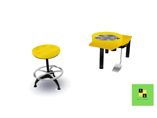 Alpha Pottery Wheel Stool (4 swatches funtional wmod) - The Sims 4 Custom Content
