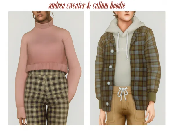 Maxis Match andrea sweater callum hoodie - The Sims 4 Custom Content