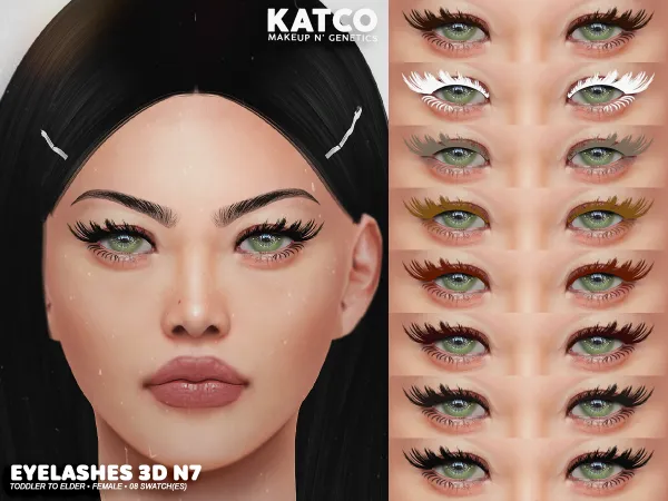 Alpha katco eyelashes 3d n7 by katco - The Sims 4 Custom Content
