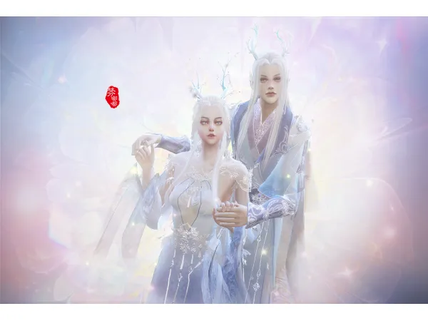 Alpha FenDuDu DTNSH Deer Couples Costumes - The Sims 4 Custom Content