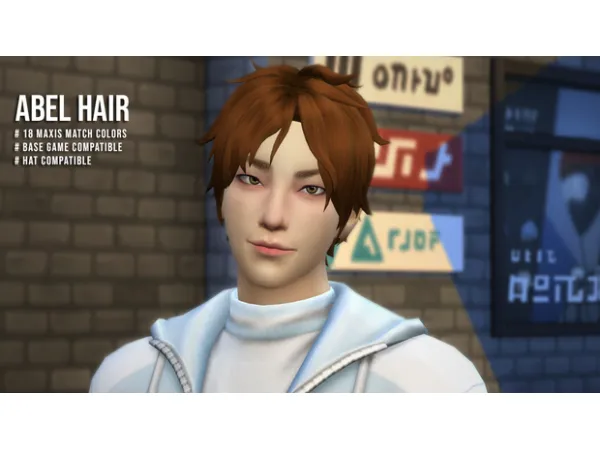 Maxis Match Abel hair by megukiru - The Sims 4 Custom Content