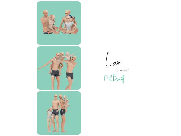 Mix Lar Posepack by melbennett - The Sims 4 Custom Content