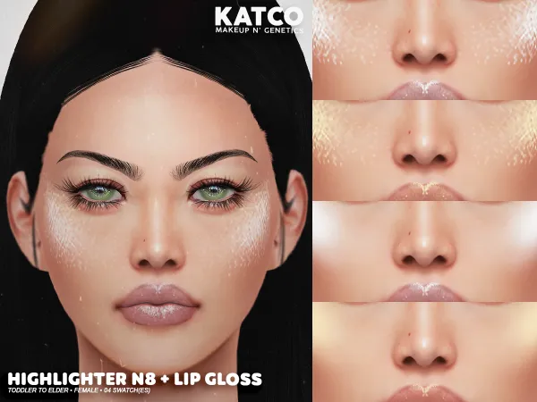 Alpha katco highlighter n8 lip gloss - The Sims 4 Custom Content