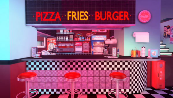 Alpha DINER SET by simsfinds - The Sims 4 Custom Content