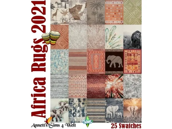 Mix AFRICA Rugs 2021 by simsfinds - The Sims 4 Custom Content