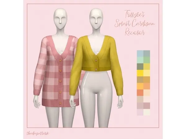Maxis Match TRILLYKES SPLASH CARDIGAN RECOLOR - The Sims 4 Custom Content