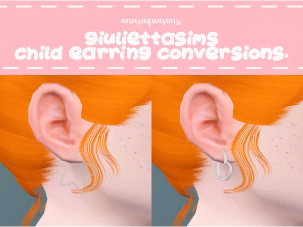 [anasaquasims] giulietta sims cf earring conversions - The Sims 3 Custom Content