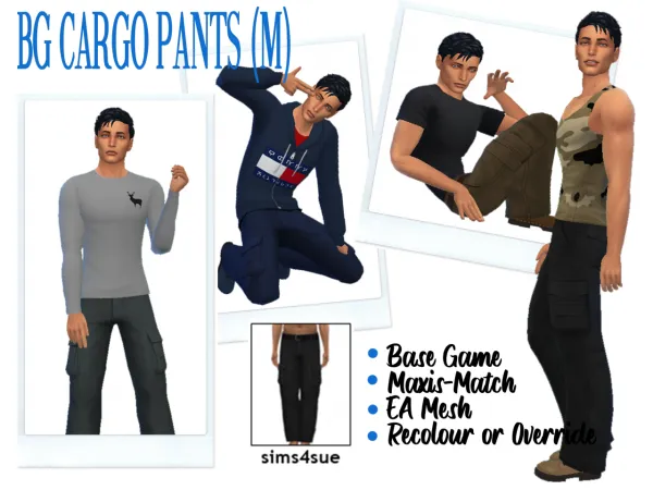 Maxis Match BG CARGO PANTS (M) - The Sims 4 Custom Content
