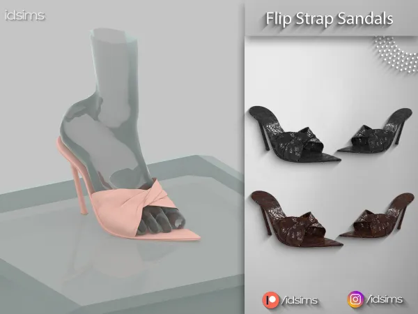 Alpha Flip Strap Sandals by polygoncouture - The Sims 4 Custom Content