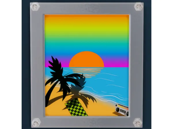 Mix Vaporwave Illustration by Crispies - The Sims 4 Custom Content
