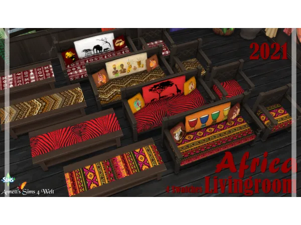Maxis Match AFRICA Livingroom 2021 by simsfinds - The Sims 4 Custom Content