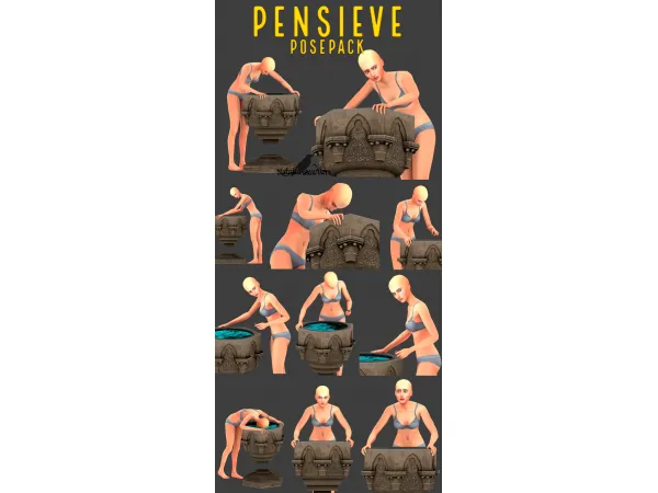 Maxis Match Pensieve posepack potion Auditore by simsfinds - The Sims 4 Custom Content