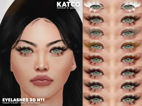 Alpha katco eyelashes 3d n11 by katco - The Sims 4 Custom Content