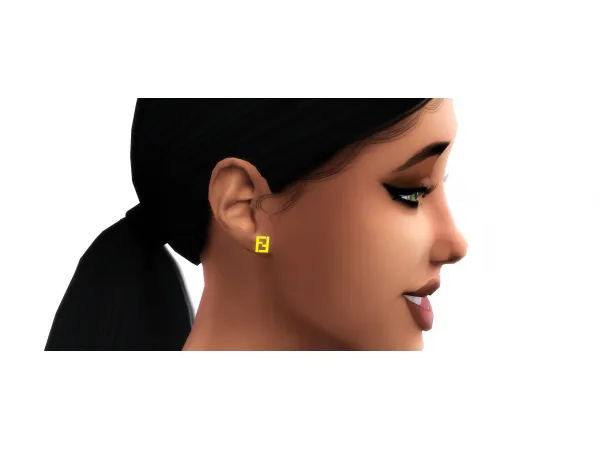 Alpha Fendi Stud Earrings - The Sims 4 Custom Content