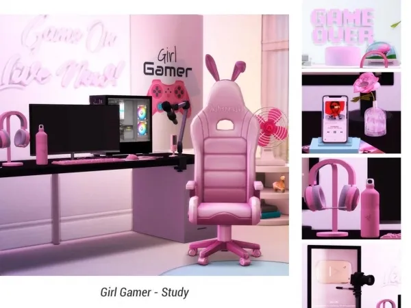 Alpha Girl Gamer Study - The Sims 4 Custom Content